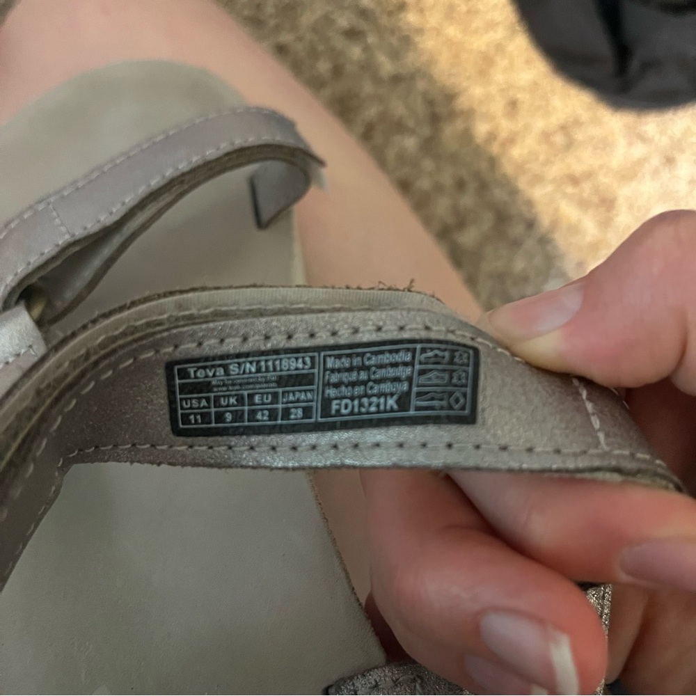 Teva Silver Leather Flatform Sandals - image 4